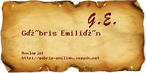 Gábris Emilián névjegykártya